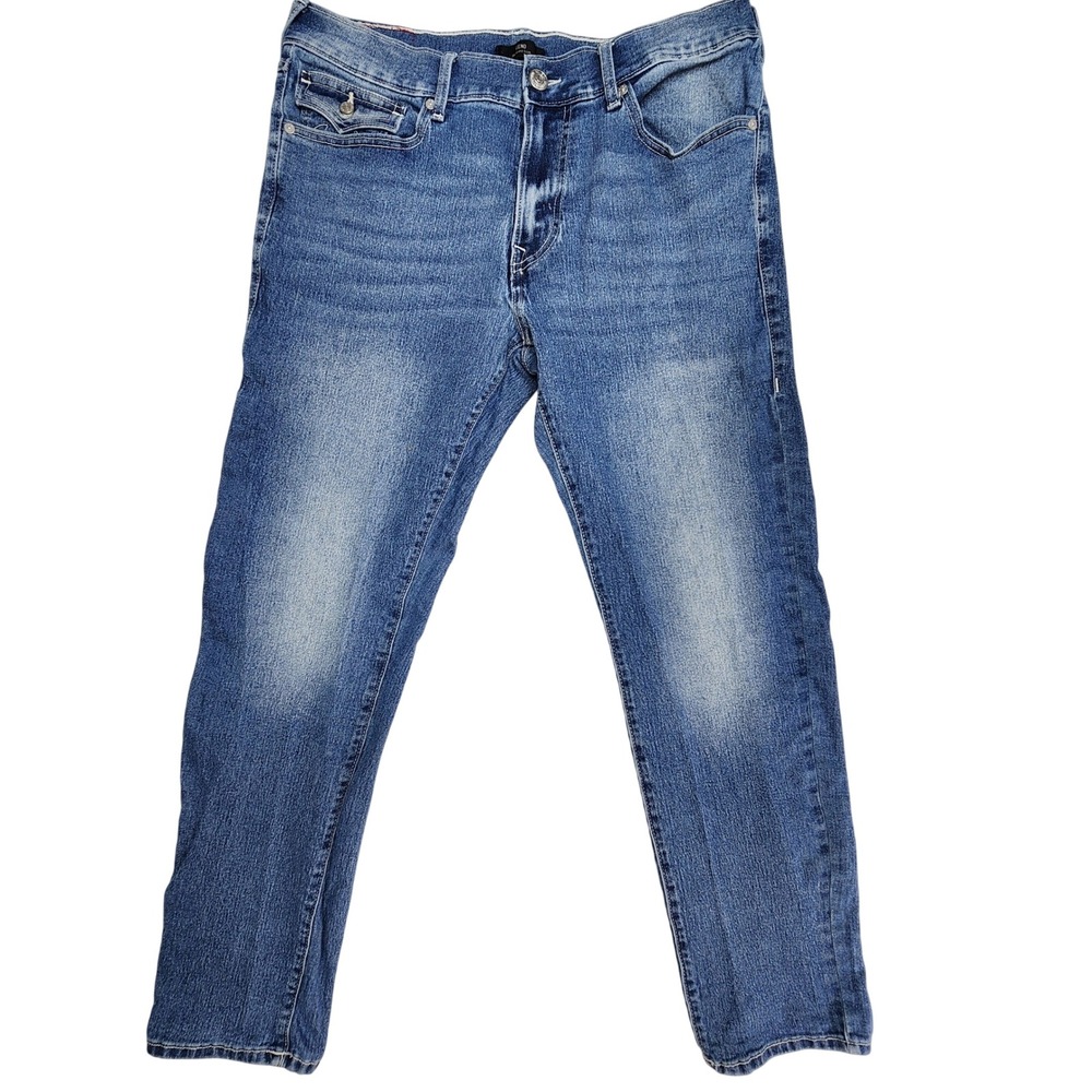 True Religion Geno Relaxed Slim Jeans Mens 36 Blue Medium Wash Denim Stretch
